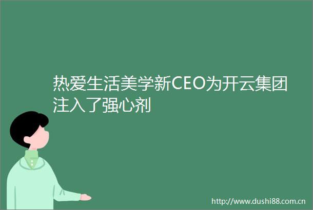 热爱生活美学新CEO为开云集团注入了强心剂