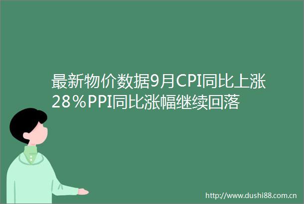 最新物价数据9月CPI同比上涨28％PPI同比涨幅继续回落