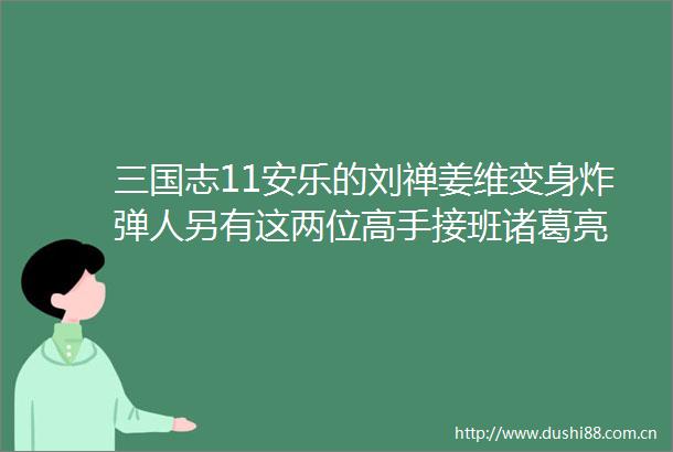 三国志11安乐的刘禅姜维变身人另有这两位高手接班诸葛亮