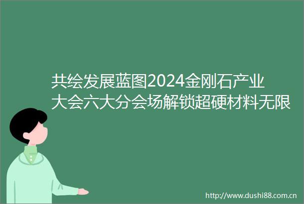 共绘发展蓝图2024金刚石产业大会六大分会场解锁超硬材料无限可能
