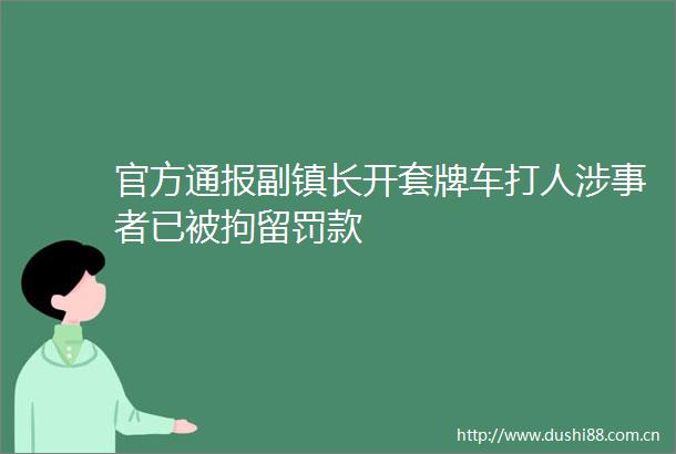 官方通报副镇长开套牌车涉事者已被拘留罚款