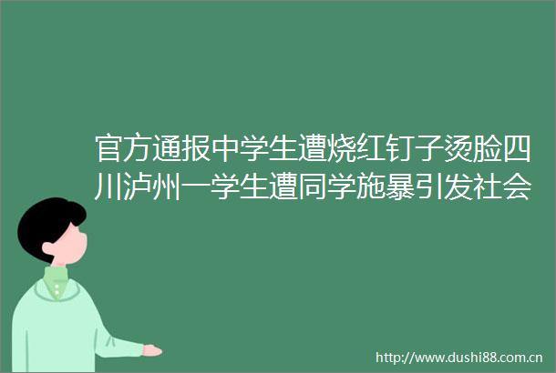官方通报中学生遭烧红钉子烫脸四川泸州一学生遭同学施暴引发社会关注