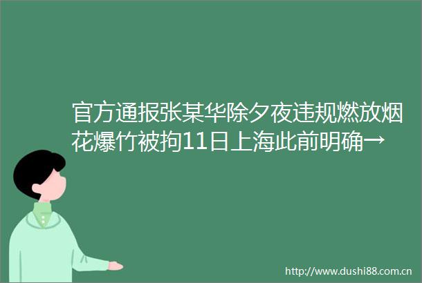 官方通报张某华除夕夜燃放烟花爆竹被拘11日上海此前明确→
