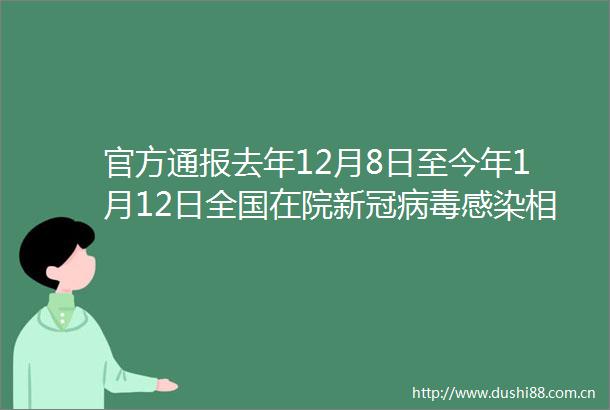 官方通报去年12月8日至今年1月12日全国在院新冠病毒感染相关死亡病例数