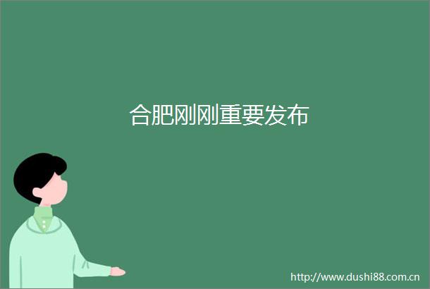合肥刚刚重要发布