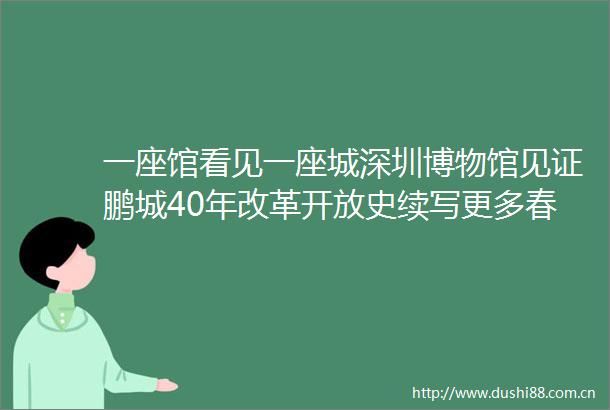 一座馆看见一座城深圳博物馆见证鹏城40年改革开放史续写更多春天的故事走进经济特区级新区