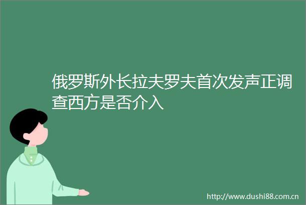 俄罗斯外长拉夫罗夫首次发声正调查西方是否介入