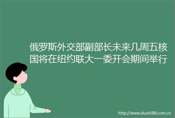 俄罗斯外交部副部长未来几周五核国将在纽约联大一委开会期间举行会谈