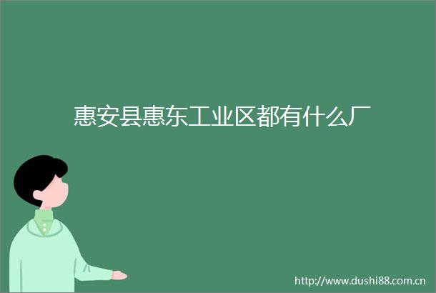 惠安县惠东工业区都有什么厂