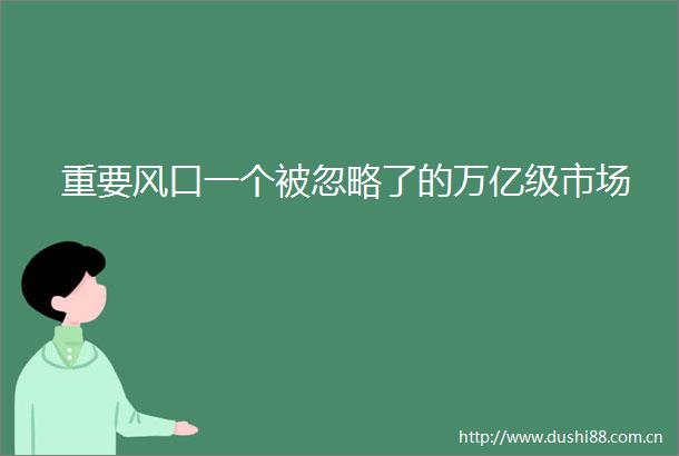 重要风口一个被忽略了的万亿级市场