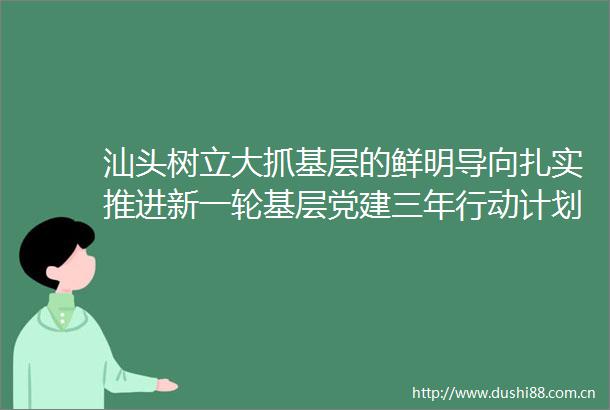 汕头树立大抓基层的鲜明导向扎实推进新一轮基层党建三年行动计划