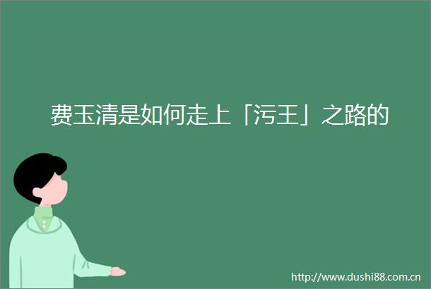 费玉清是如何走上「污王」之路的