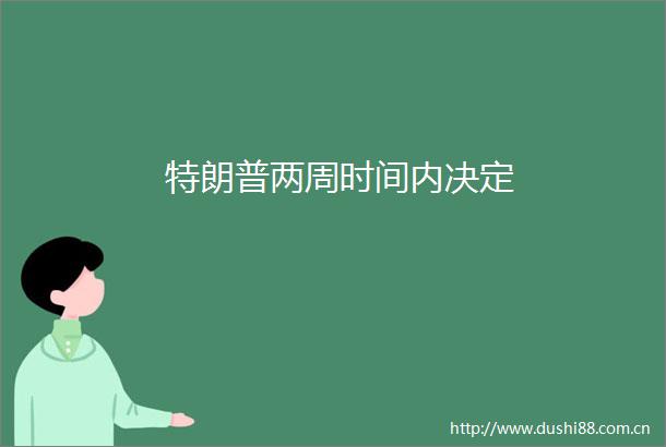 特朗普两周时间内决定