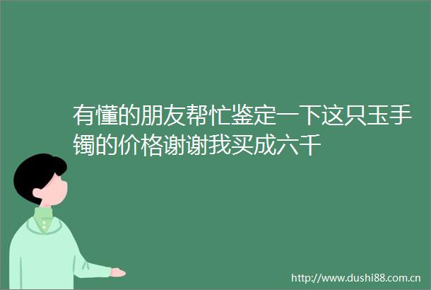 有懂的朋友帮忙鉴定一下这只玉手镯的价格谢谢我买成六千