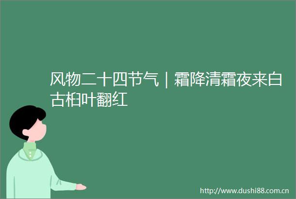 风物二十四节气｜霜降清霜夜来白古桕叶翻红