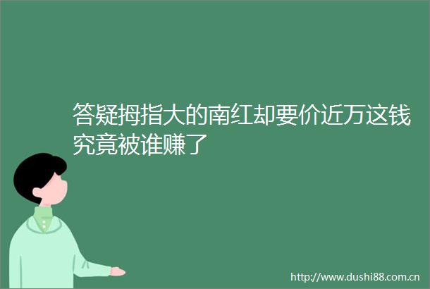 答疑拇指大的南红却要价近万这钱究竟被谁赚了