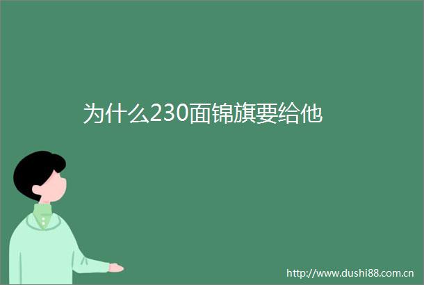 为什么230面锦旗要给他