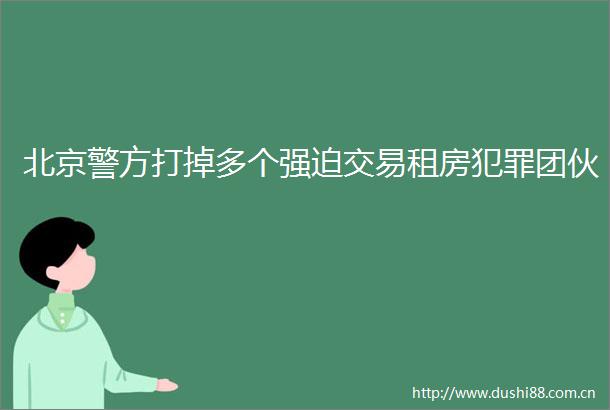 北京警方打掉多个强迫交易租房团伙