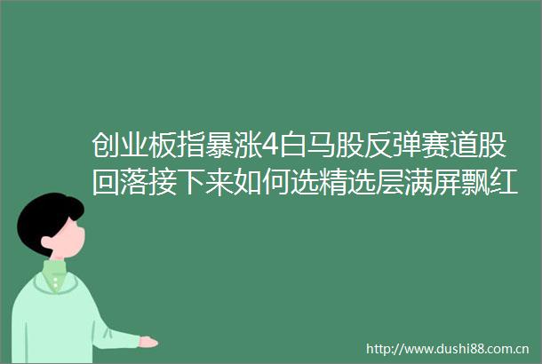创业板指暴涨4白马股反弹赛道股回落接下来如何选精选层满屏飘红能否继续牛