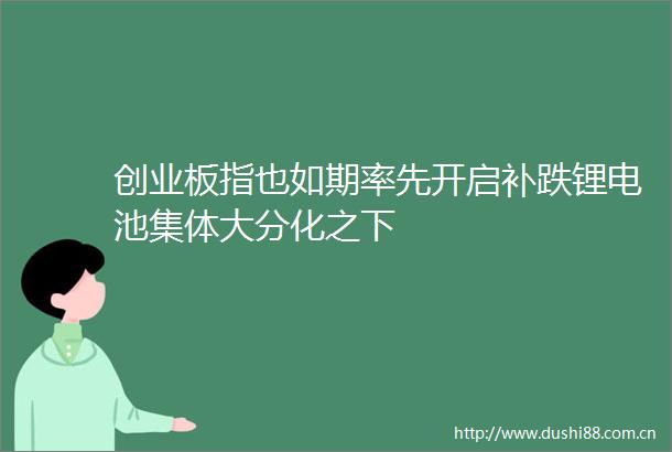 创业板指也如期率先开启补跌锂电池集体大分化之下