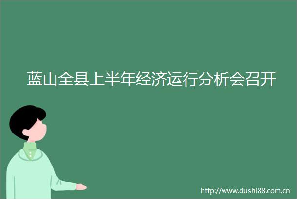 蓝山全县上半年经济运行分析会召开