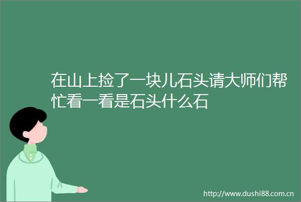 在山上捡了一块儿石头请大师们帮忙看一看是石头什么石