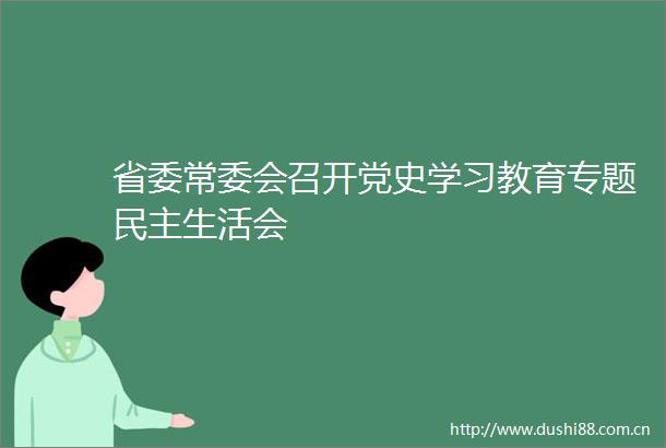 省委常委会召开党史学习教育专题民主生活会