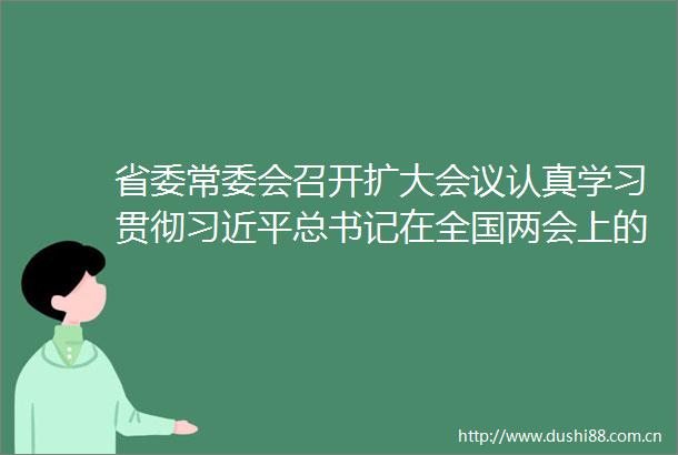 省委常委会召开扩大会议认真学习贯彻总书记在全国两会上的重要讲话精神和全国两会精神黄坤明主持会议
