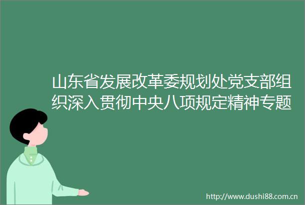 山东省发展改革委规划处党支部组织深入贯彻中央八项规定精神专题党课