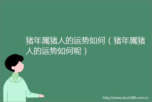 猪年属猪人的运势如何（猪年属猪人的运势如何呢）