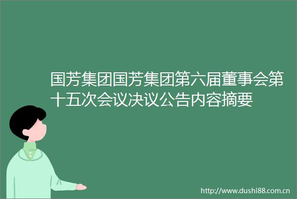 国芳集团国芳集团第六届董事会第十五次会议决议公告内容摘要