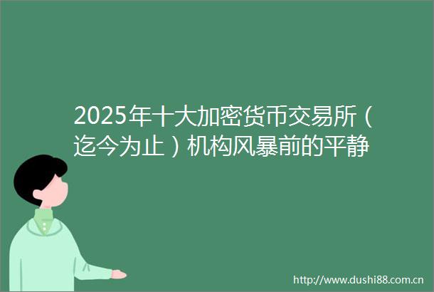 2025年十大加密货币交易所（迄今为止）机构风暴前的平静
