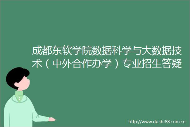 成都东软学院数据科学与大数据技术（中外合作办学）专业招生答疑全攻略