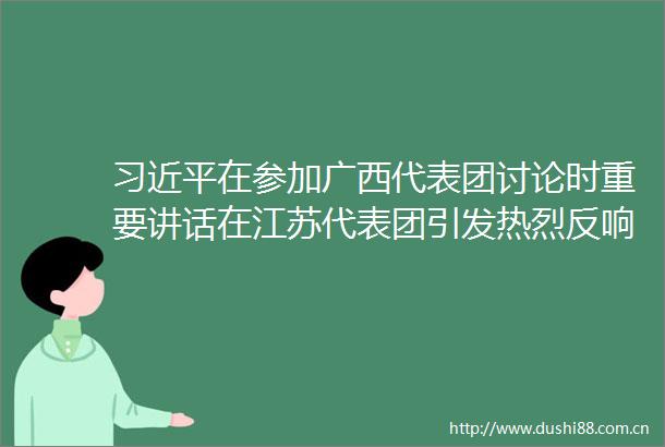 在参加广西代表团讨论时重要讲话在江苏代表团引发热烈反响