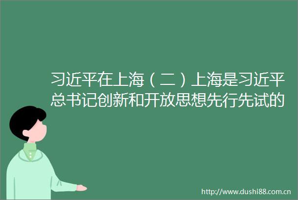 在上海（二）上海是总书记创新和开放思想先行先试的地方