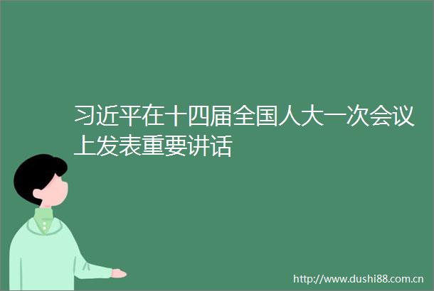 在十四届全国人大一次会议上发表重要讲话