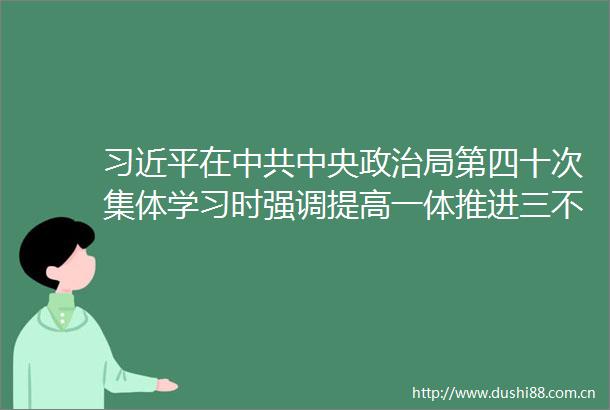 在中央局第四十次集体学习时强调提高一体推进三不腐能力和水平全面打赢反斗争攻坚战持久战