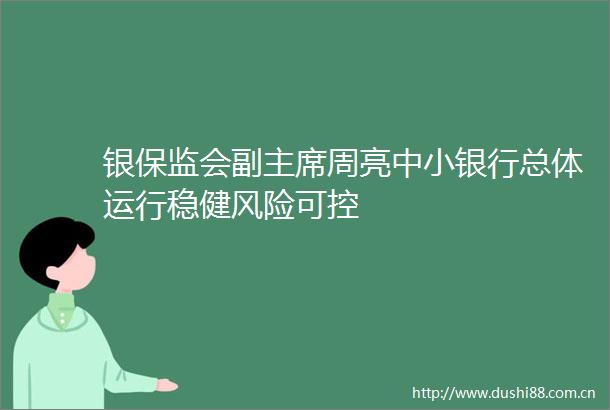 银保监会副周亮中小银行总体运行稳健风险可控