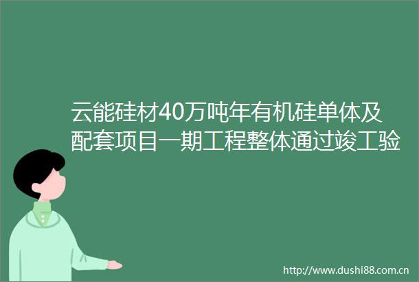 云能硅材40万吨年有机硅单体及配套项目一期工程整体通过竣工验收
