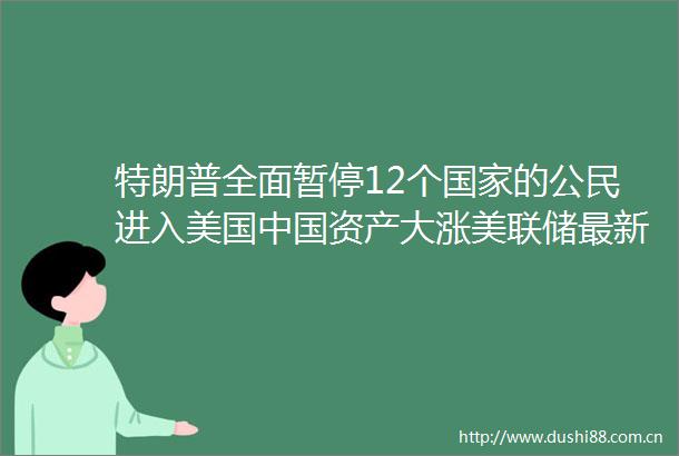 特朗普全面暂停12个的公民进入美国资产大涨美联储最新发布越南取消生育限制