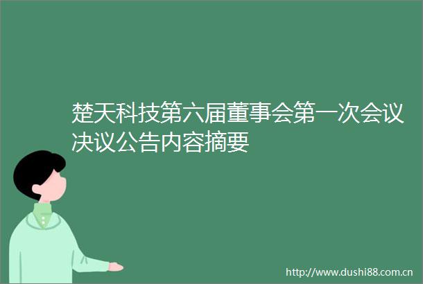 楚天科技第六届董事会第一次会议决议公告内容摘要