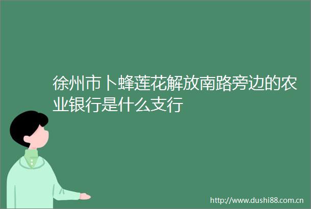 徐州市卜蜂莲花解放南路旁边的农业银行是什么支行