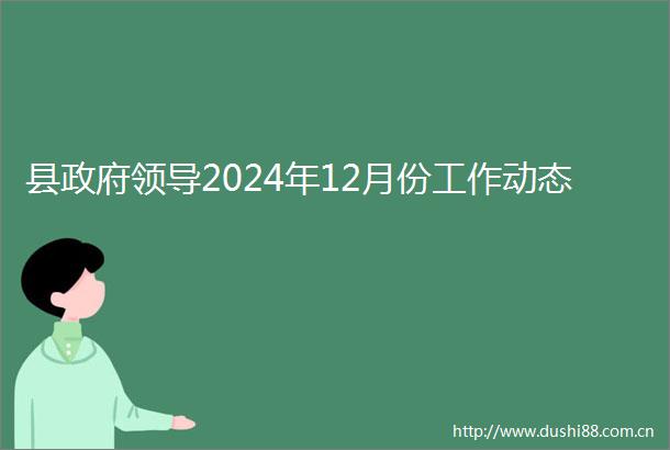 县2024年12月份工作动态