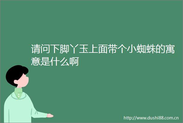 请问下脚丫玉上面带个小蜘蛛的寓意是什么啊