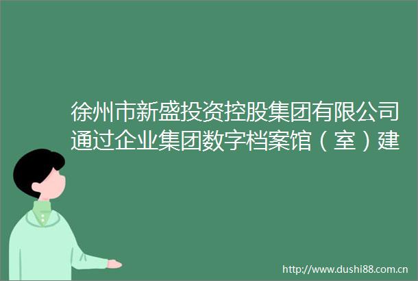 徐州市新盛投资控股集团有限公司通过企业集团数字档案馆（室）建设试点验收