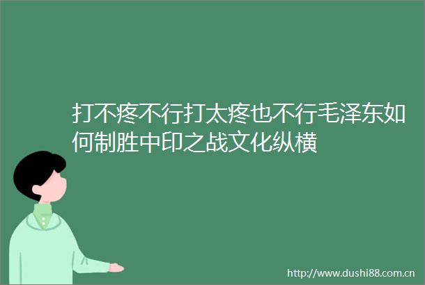 打不疼不行打太疼也不行毛泽东如何制胜中印之战文化纵横