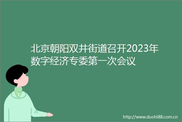 北京朝阳双井街道召开2023年数字经济专委第一次会议