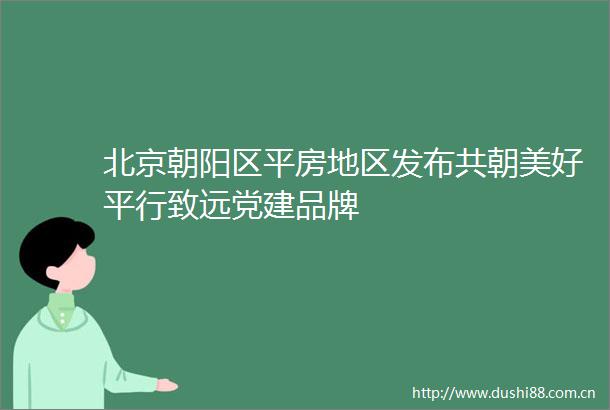 北京朝阳区平房地区发布共朝美好平行致远党建品牌
