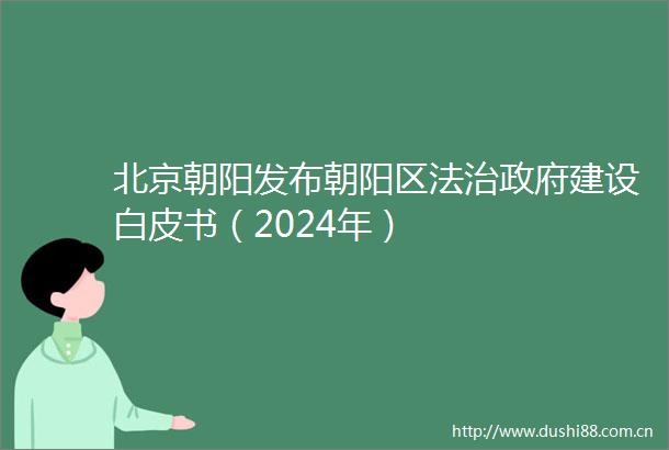 北京朝阳发布朝阳区法治建设白皮书（2024年）