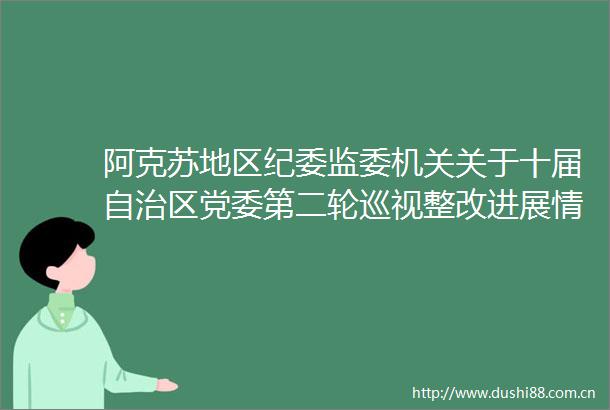 阿克苏地区纪委监委机关关于十届自治区党委第二轮巡视整改进展情况的通报